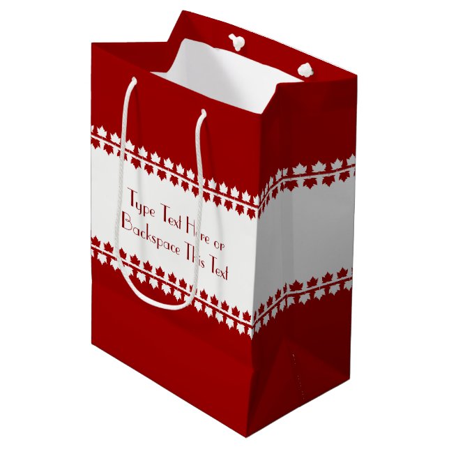 Sac Cadeau Moyen Sacs-cadeaux Canada Custom Canada Sac-cadeau Feuil (Devant Angle)