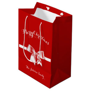 Sac Cadeau Moyen Sacs-cadeaux de Noël Red Joyeux personnalisés