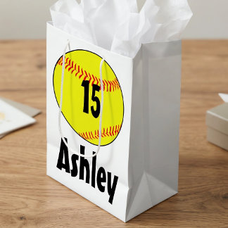Sac Cadeau Moyen Sacs-cadeaux de softball personnalisés