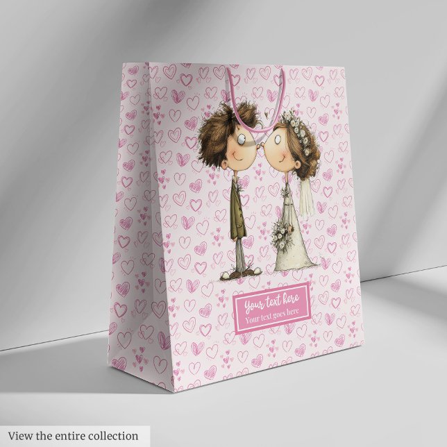 Sac Cadeau Moyen Sacs-cadeaux mariages humoristiques pour couple (Humorous wedding gift bag for couple)