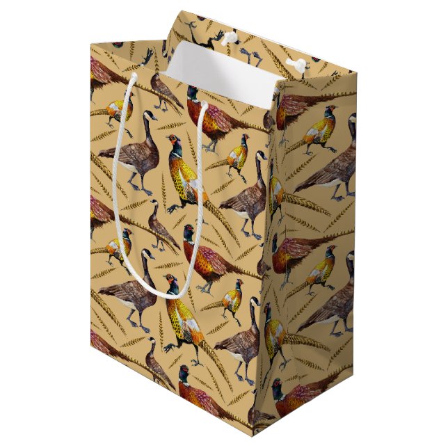 Sac Cadeau Moyen Sacs-Cadeaux Phéasants Et Oies (Devant Angle)