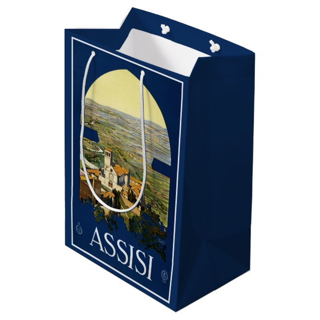 Sac Cadeau Moyen Sacs-cadeaux Vintage voyage Assisi Italie (Dos Angle)