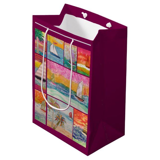 Sac Cadeau Moyen Sailboat  (Devant Angle)