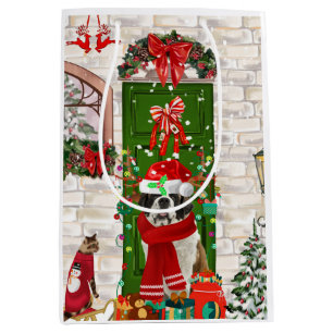 Sac Cadeau Moyen Saint Bernard Chien Noël