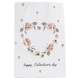 Sac Cadeau Moyen Saint-Valentin romantique au coeur floral