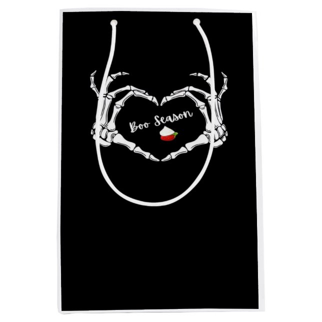 Sac Cadeau Moyen Saison classique Skeleton Hand Heart (Devant)