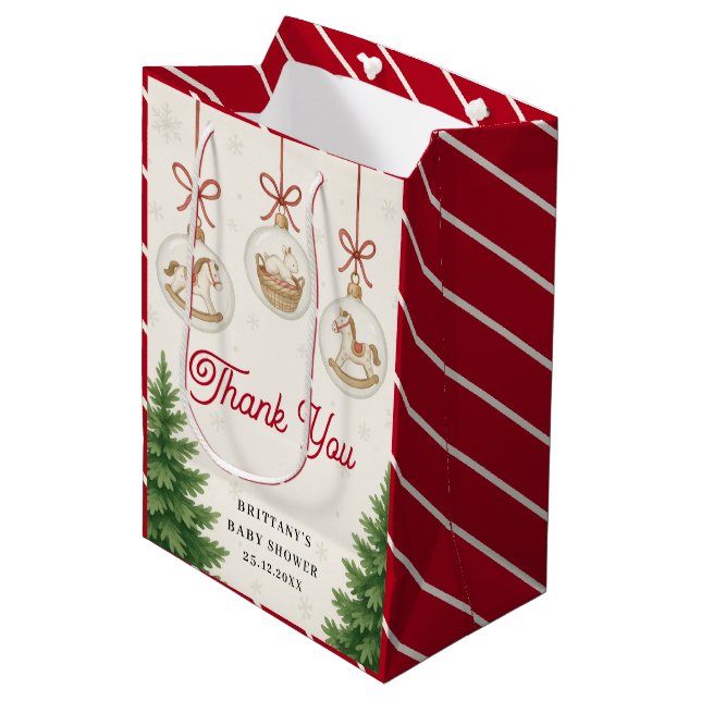 Sac Cadeau Moyen Santa Baby Christmas Baby Shower  (Devant Angle)