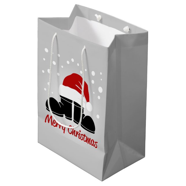 Sac Cadeau Moyen Santa Hat et Bottes (Devant Angle)