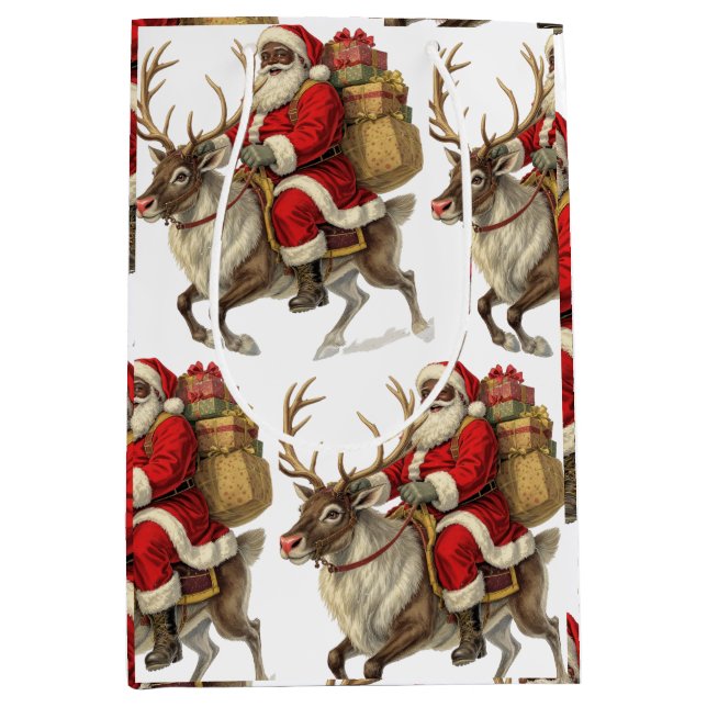 Sac Cadeau Moyen Santa Return Address Label  (Devant)