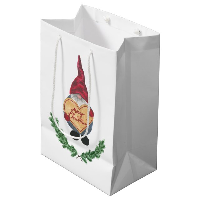 Sac Cadeau Moyen Scandi Tomten Père Noël (Devant Angle)