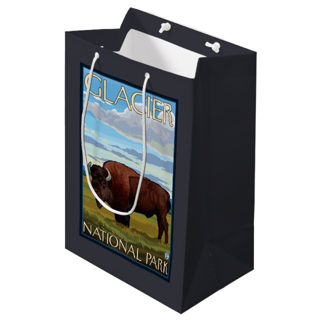 Sac Cadeau Moyen Scène de bison - parc national de glacier, la TA (Devant Angle)