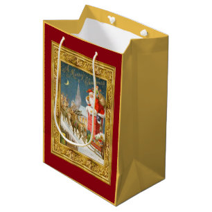 Sac Cadeau Moyen Scène du Père Noël