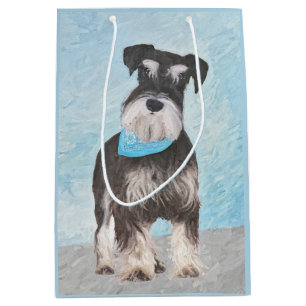 Sac Cadeau Moyen Schnauzer (Miniature) Peinture - Chien original mi