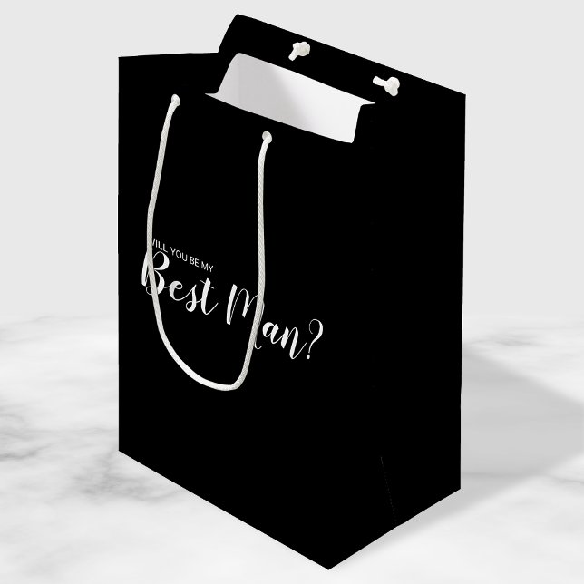 Sac Cadeau Moyen Serez-Vous Mon Meilleur Homme ? Proposition modern (Créateur téléchargé)