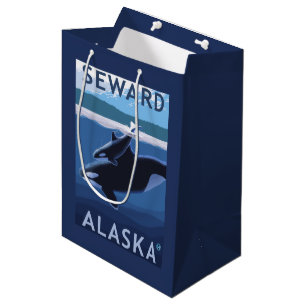 Sac Cadeau Moyen Seward, AlaskaOrca et scène de veau