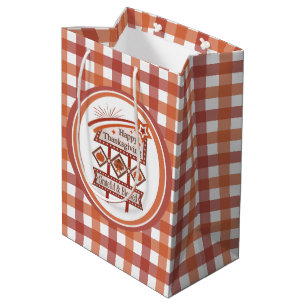 Sac Cadeau Moyen Signe rétro gracieux et béni du bon thanksgiving