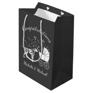 Sac Cadeau Moyen Silhouette de chien Baby shower dalmate