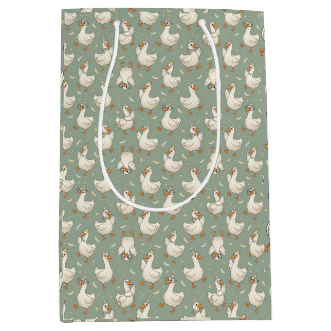 Sac Cadeau Moyen Silly Goose Party Parade Funny Birthday (Devant)