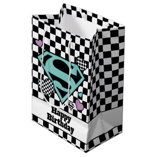 Sac Cadeau Moyen Skater Girl Supergirl Coeurs S-Shield