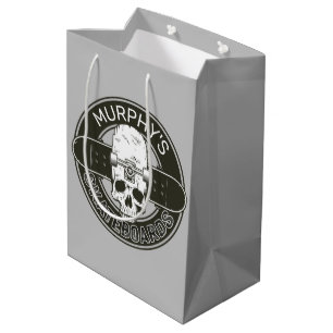 Sac Cadeau Moyen Skateur personnalisé NOM Crâne Skateboard Skate