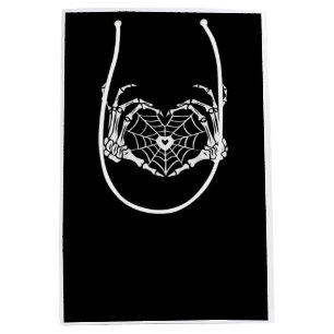 Sac Cadeau Moyen Skeleton Coeur main Spiderweb Halloween Cobweb Par