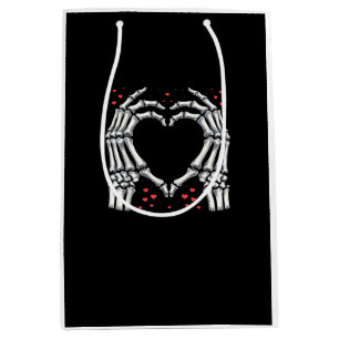 Sac Cadeau Moyen Skeleton Coeur main Valentines Jour Drôle Couple