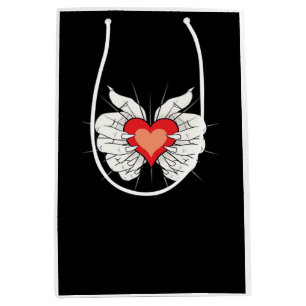 Sac Cadeau Moyen Skeleton Hands Heart Classic