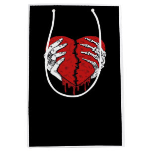 Sac Cadeau Moyen Skeleton Hands Hearts Classic Trending
