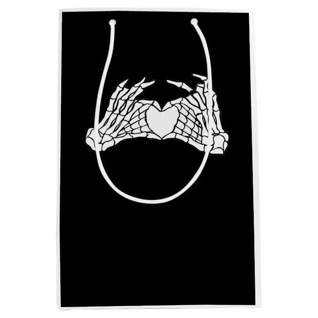Sac Cadeau Moyen Skeleton Heart Hands - Lumière (Devant)