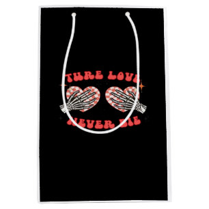 Sac Cadeau Moyen Skeleton Mains Coeur Design Classique
