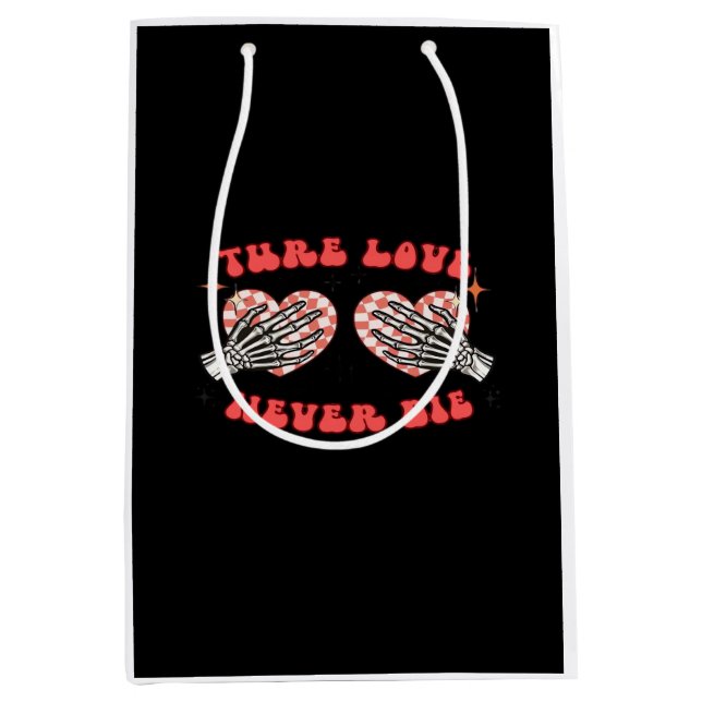 Sac Cadeau Moyen Skeleton Mains Coeur Design Classique (Devant)
