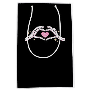 Sac Cadeau Moyen Skeleton Mains Coeur drôle