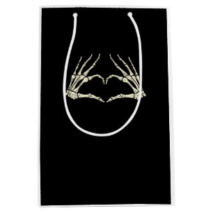Sac Cadeau Moyen Skeleton Mains Coeur drôle Halloween Hommes Femmes