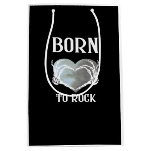 Sac Cadeau Moyen Skeleton Mains Grey Heart Graphic Pour Classique