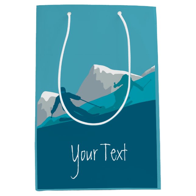 Sac Cadeau Moyen Ski alpin personnalisé (Devant)