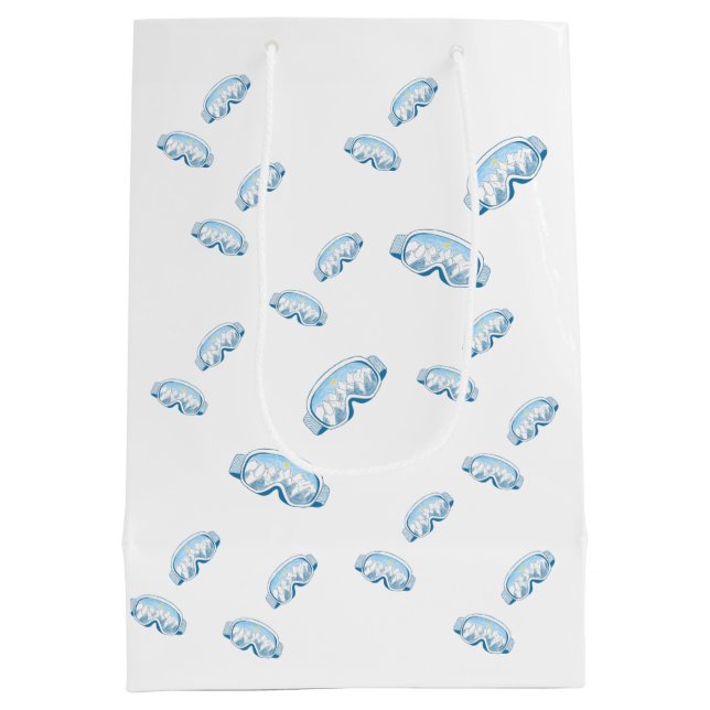 Sac Cadeau Moyen Ski Goggings avec motif de réflexion de montagne (Dos)