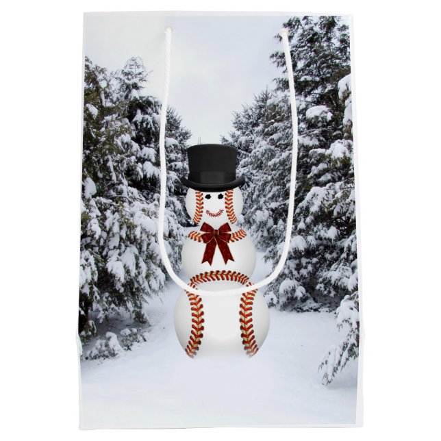 Sac Cadeau Moyen snowman de baseball (Dos)