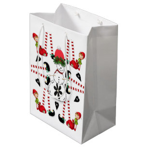 Sac Cadeau Moyen Snowman Merry Christmas Gift Bags