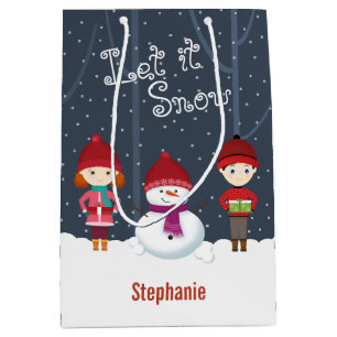Sac Cadeau Moyen Snowman Winter Wonderland