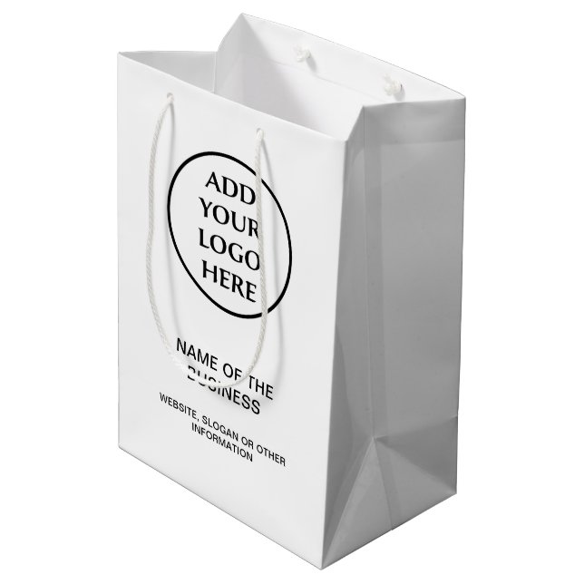 Sac Cadeau Moyen Société Commerciale Professionnelle Votre Logo d'E (Dos Angle)