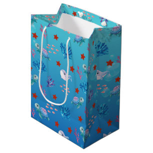 Sac Cadeau Moyen Sous les créatures de la mer