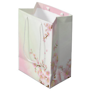 Sac Cadeau Moyen Spa naturel rose et crème Magnolia Blossom