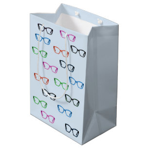 Sac Cadeau Moyen Spectacles en verre coloré Art Motif bleu doux