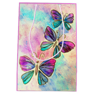 Sac Cadeau Moyen Spring Butterflies Venin Bag Pink