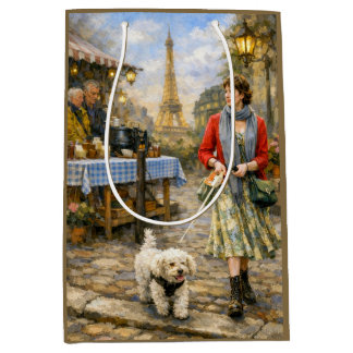 Sac Cadeau Moyen Spring In Paris Poodle 