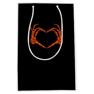 Sac Cadeau Moyen Squelette Coeur main signe costume Halloween Desig