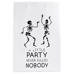 Sac Cadeau Moyen Squelette d'Halloween contemporain