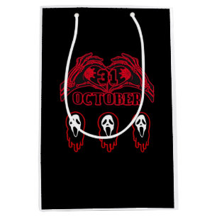Sac Cadeau Moyen Squelette Mains 31/10 Classique