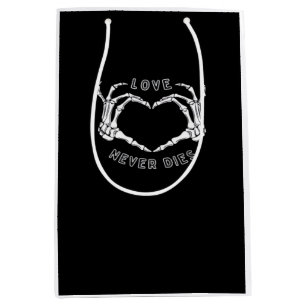 Sac Cadeau Moyen Squelette Mains Coeur Drôle & Classique
