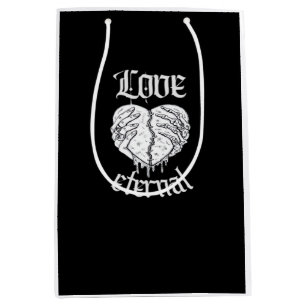Sac Cadeau Moyen Squelette Mains Coeur Gothique Classique